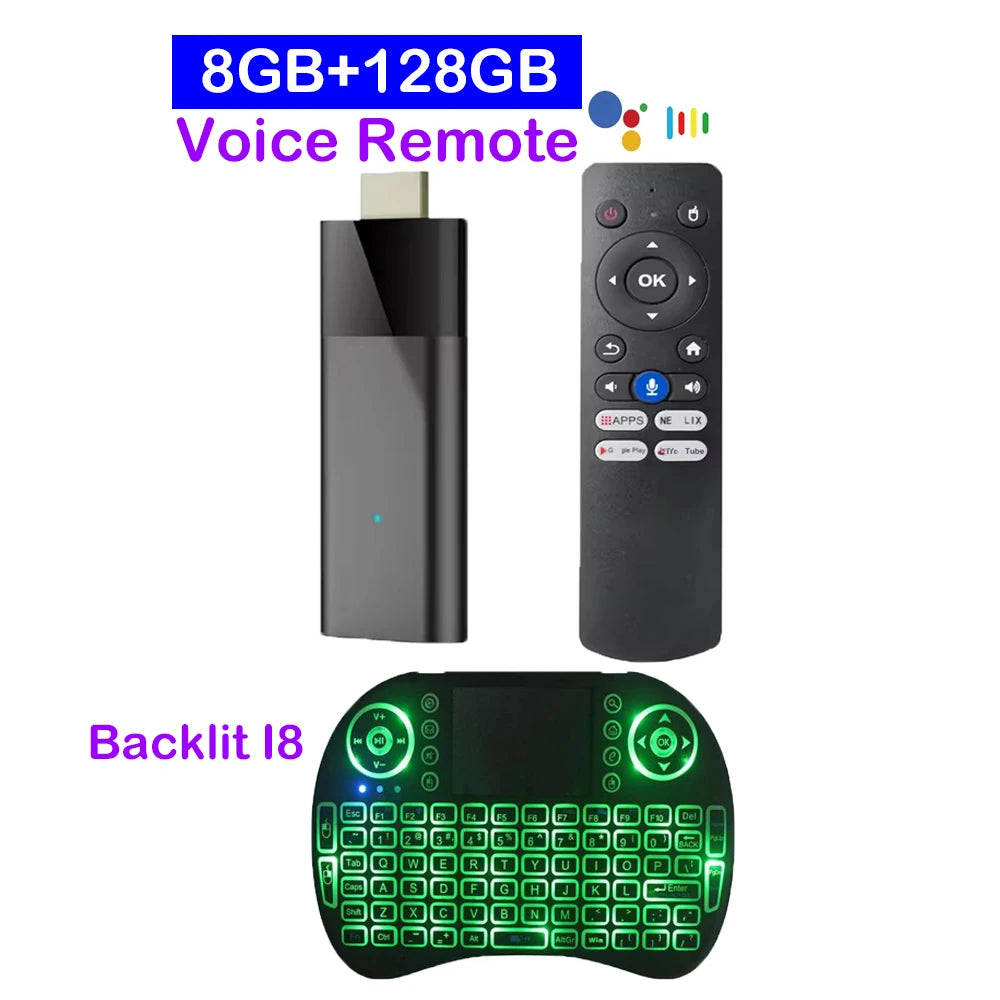 Smart TV Stick 8GB 128GB Android 14 Q12 Streaming Media Player Allwinner H313 Bluetooth 5.4 Wifi 5G Google Assistant Set Top Box