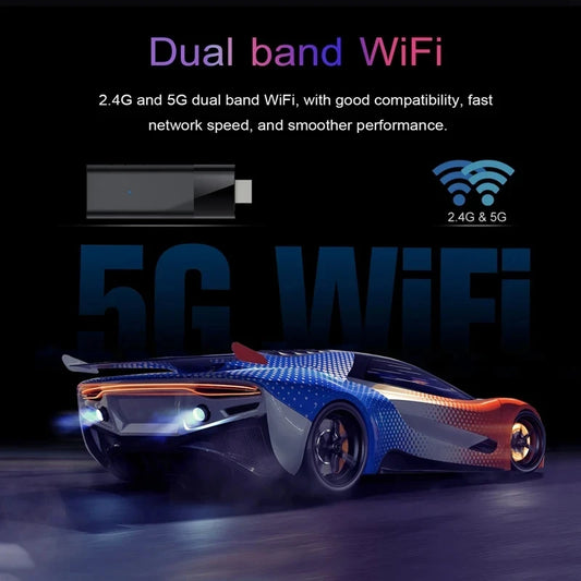 Smart TV Stick 8GB 128GB Android 14 Q12 Streaming Media Player Allwinner H313 Bluetooth 5.4 Wifi 5G Google Assistant Set Top Box