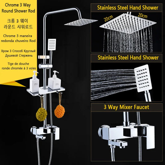 Black Rainfall Bathtub Shower Faucet Set 4 Ways with Bidet Mixer Taps Wall Mounted Brass Pressurization Rain Shower System Sets