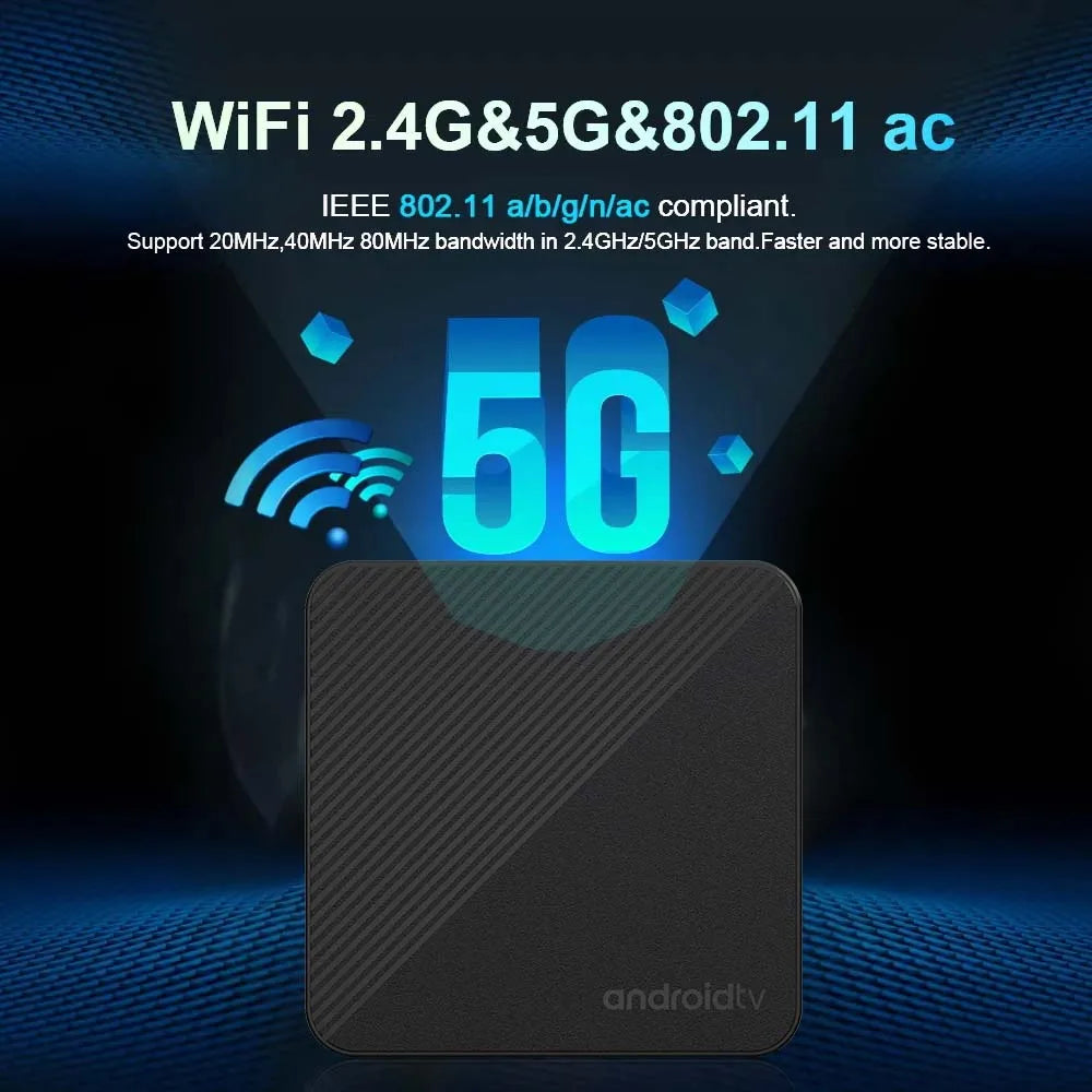 Android14 TV Box Smart Home theater T1S AllwinnerH313 Chip Quad core Wifi6 1000M Lan Bluetooth Chromecast Streaming Media Player