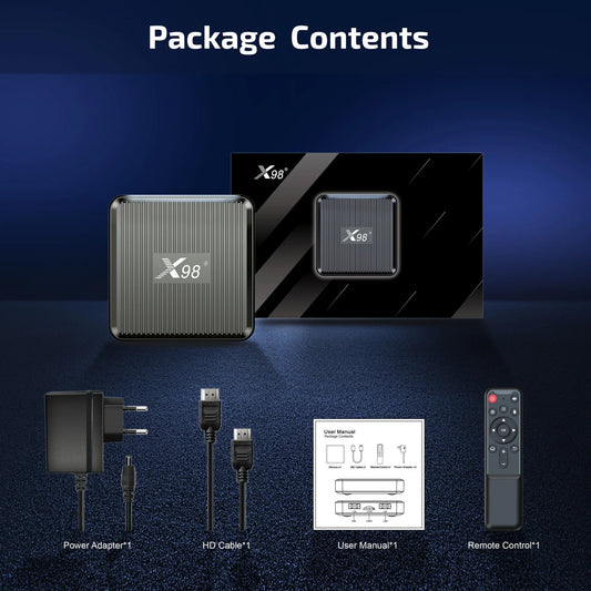 X98Q Smart TV Box AV1 Amlogic S905W2 4K HD Smart Media Player Set Top Box Android11 2.4G&5G Dual WiFi X98Q TV Box 1+8GB 2+16GB